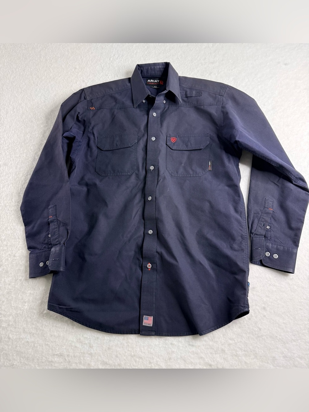 Ariat FR CAT 2 Work Shirt Navy Flame Resistant Vent Long Sleeve Mens M